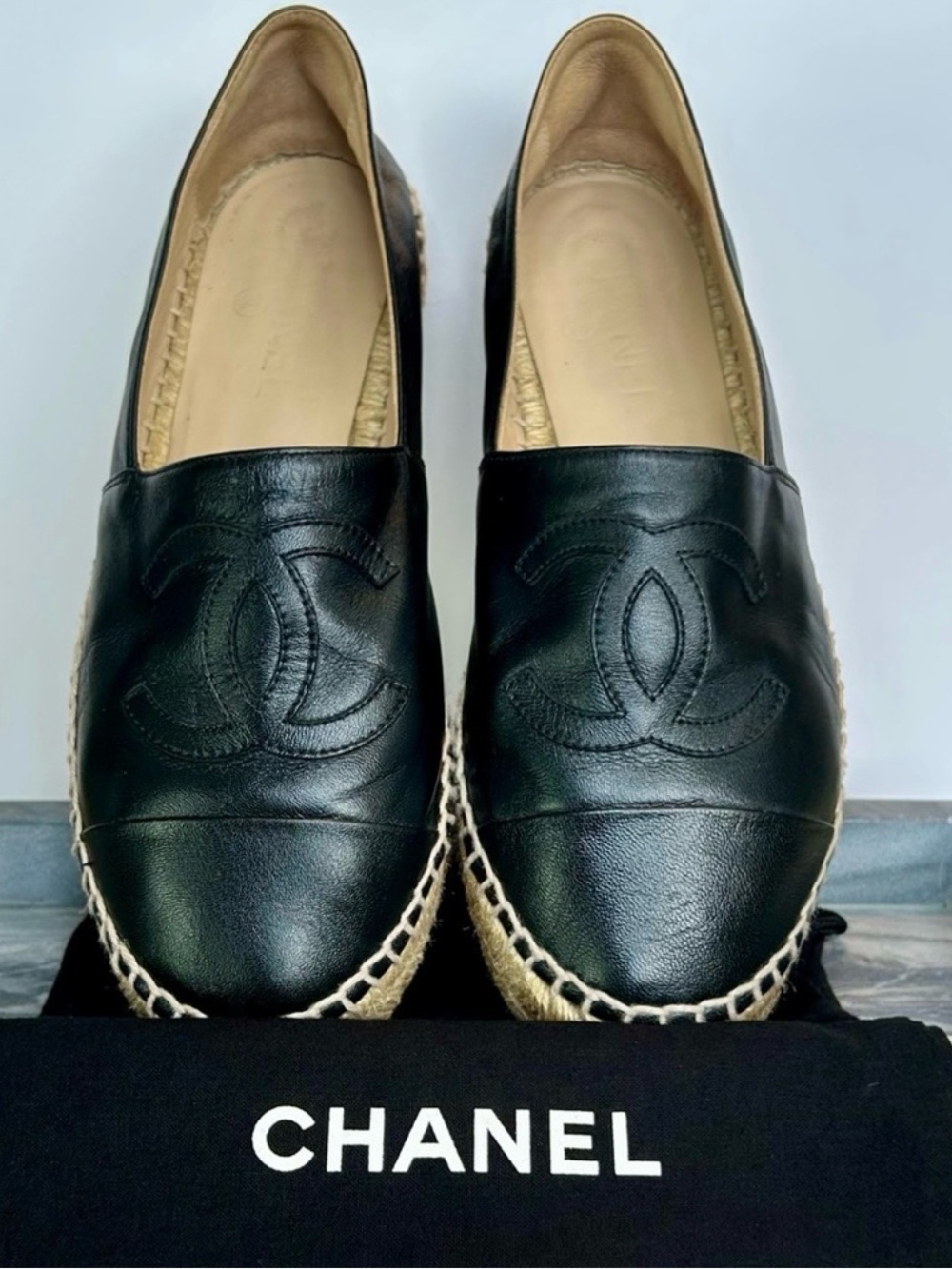 Chanel Black Espadrilles, Lambskin Leather - EU 39 / US
8.5-9 Dust Bags Included